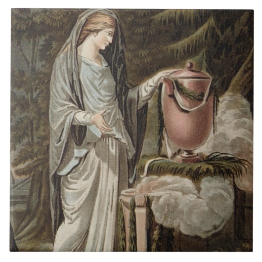 Andromache, kostuum voor "Andromache" van Jean Rac Tegeltje (Voorkant)