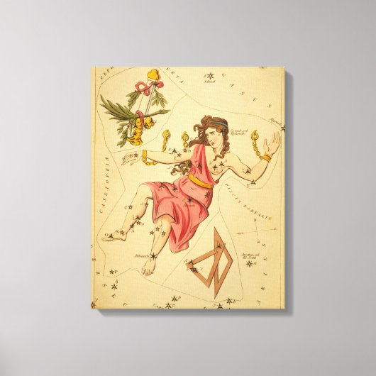 Andromeda - Astronomisch Star Chart Afbeelding Canvas Afdruk (Voorkant)