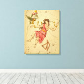 Andromeda - Astronomisch Star Chart Afbeelding Canvas Afdruk (Insitu (Houten vloer))