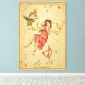 Andromeda - Astronomisch Star Chart Afbeelding Canvas Afdruk (Insitu (Houten vloer))