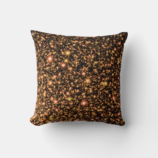 Andromeda Black Hole Gold Stars - Kunstmatig conce Kussen (Voorkant)