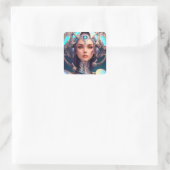 Andromeda Cyborg Vierkante Sticker (Tas)