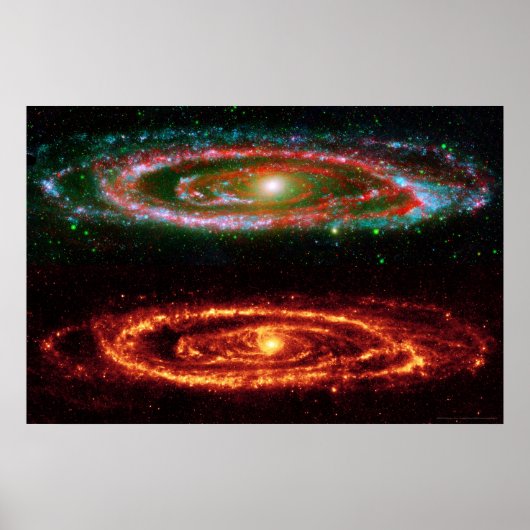 Andromeda Galaxy in Red-UV 36x24 (36x24) Poster (Voorkant)