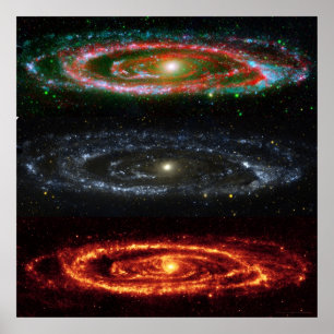 Andromeda Galaxy in Red-Vis-UV 48x48 (35x35) Poster