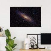 Andromeda Galaxy ingenomen met Hydrogen Alpha Filt Poster (Thuiskantoor)