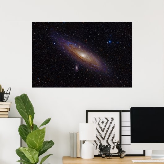 Andromeda Galaxy ingenomen met Hydrogen Alpha Filt Poster (Thuiskantoor)