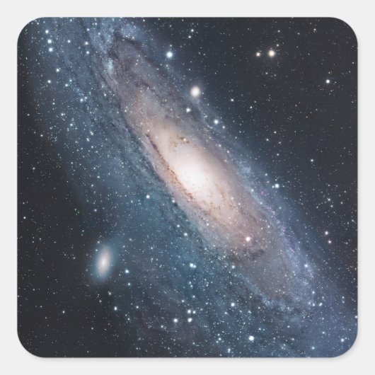 andromeda galaxy milky way kosmos universum vierkante sticker (Voorkant)