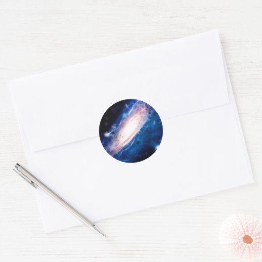 Andromeda Galaxy Ronde Sticker (Envelop)