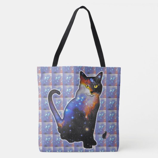 Andromeda-ruimte in kat tote bag (Voorkant)