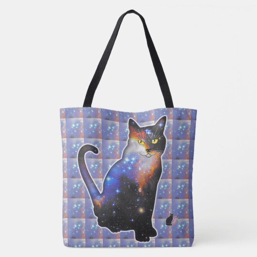 Andromeda-ruimte in kat tote bag (Achterkant)