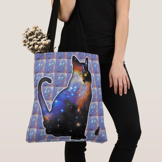 Andromeda-ruimte in kat tote bag (Dichtbij)