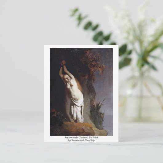 Andromeda , voorzitter van Rembrandt van Rijn Briefkaart (Staand voorkant)