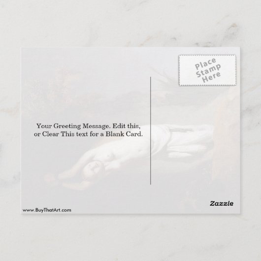 Andromeda , voorzitter van Rembrandt van Rijn Briefkaart (Achterkant)