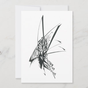 Andromeda Zwart Wit Abstract Tribal Tattookunst Bedankkaart