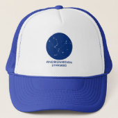 Andromedan Starseed Trucker Hat – Blauw & Wit Pet (Voorkant)