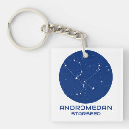 Andromedan Sterrenzaad Sleutelhanger – Blauw & Wit