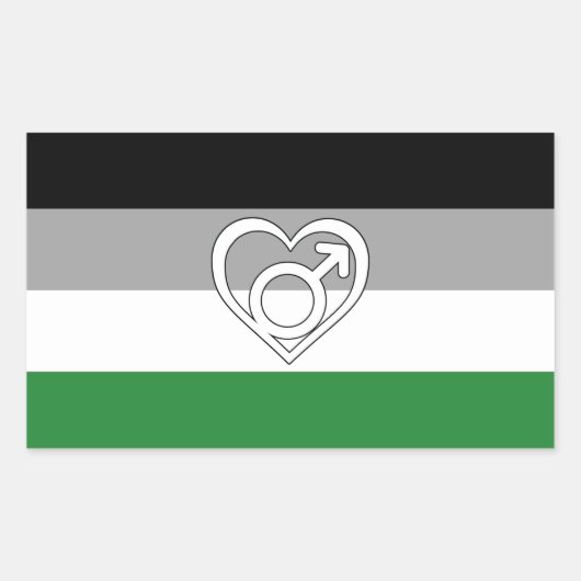 Androphilia Pride Flag en Symbool Rechthoekige Sticker (Voorkant)