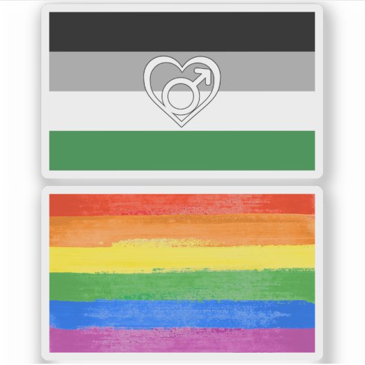 Androphilia Pride-vlag en symbool Sticker (Voorkant)
