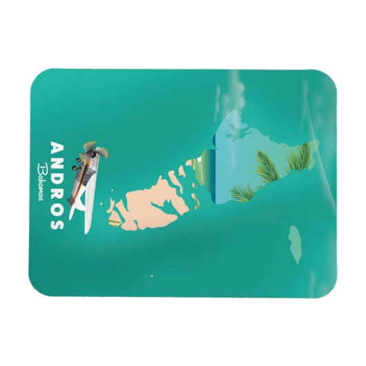 Andros Bahamas Vacation map. Magneet (Horizontaal)