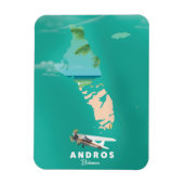 Andros Bahamas Vacation map. Magneet (Verticaal)