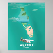 Andros Bahamas Vacation map. Poster (Voorkant)