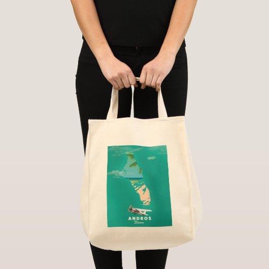 Andros Bahamas Vacation map. Tote Bag (Voorkant (product))