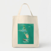 Andros Bahamas Vacation map. Tote Bag (Voorkant)