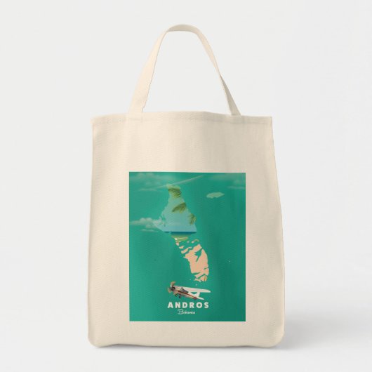 Andros Bahamas Vacation map. Tote Bag (Voorkant)