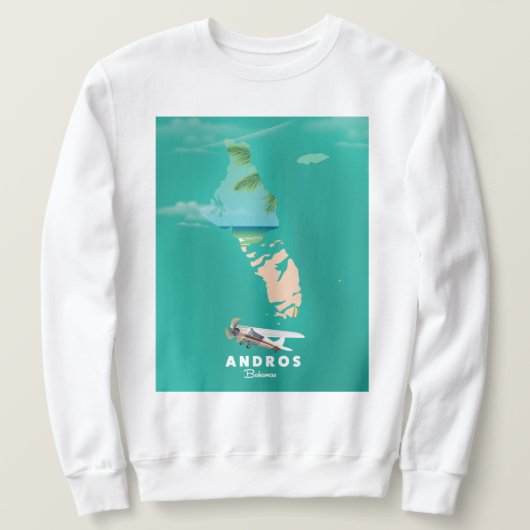 Andros Bahamas Vacation map. Trui (Design voorkant)