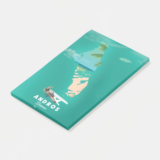 Andros Bahama's vakantiekaart. Post-it® Notes (Schuin)