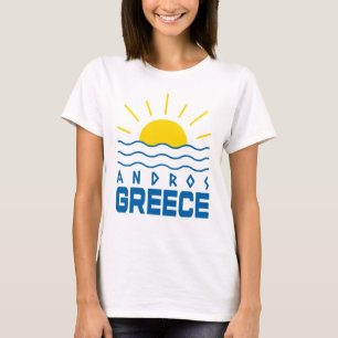 Andros Griekenland Sunshine En Zee Waves Vrouwen T-shirt