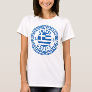 Andros, Griekenland Vlag Dames T-Shirt