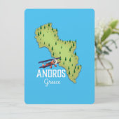 Andros Griekse kaart geïllustreerde reisposter (Staand voorkant)