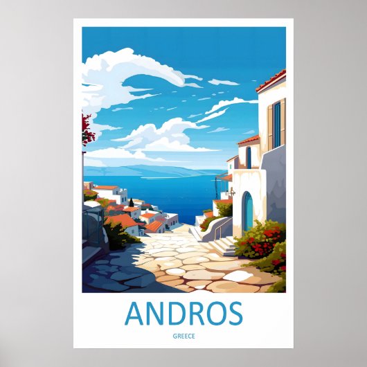 Andros Ski Park Nationaal Reisposter uit het verle Poster (Voorkant)