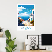Andros Ski Park Nationaal Reisposter uit het verle Poster (Thuiskantoor)