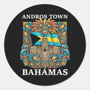 Andros Town Bahama's Eiland Vakantie Reizen Ronde Sticker