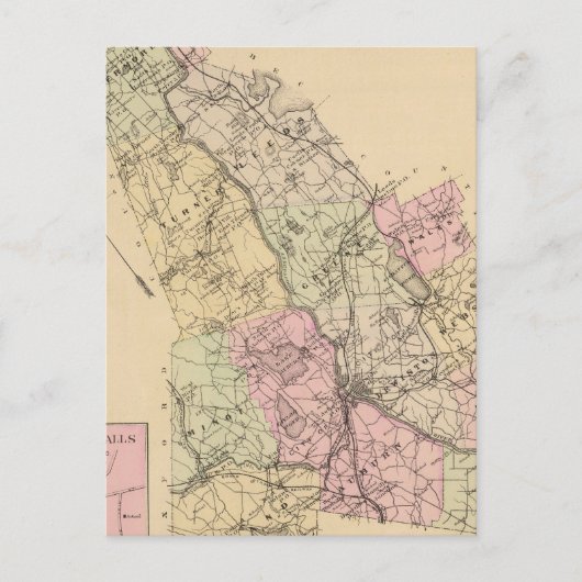 Androscoggin County, Maine Map Briefkaart (Voorkant)