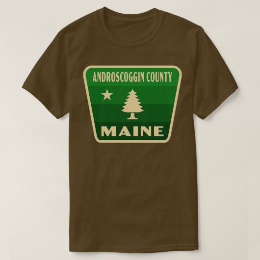 Androscoggin County Maine Retro Pine Tree Badge Gr T-shirt (Design voorkant)