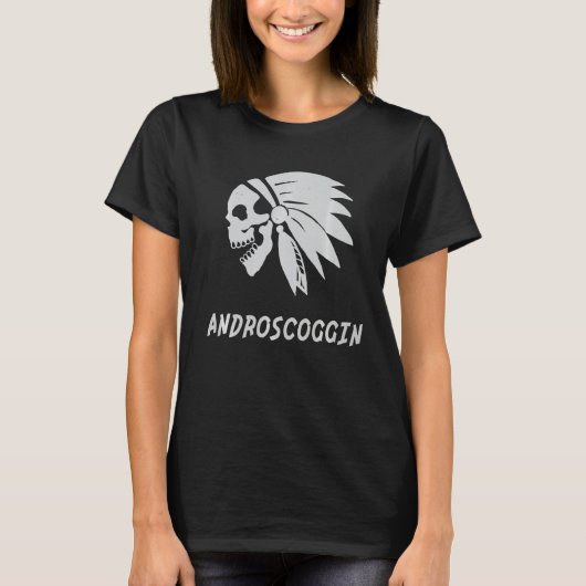 Androscoggin Native American Indian Evil Skull T-shirt (Voorkant)