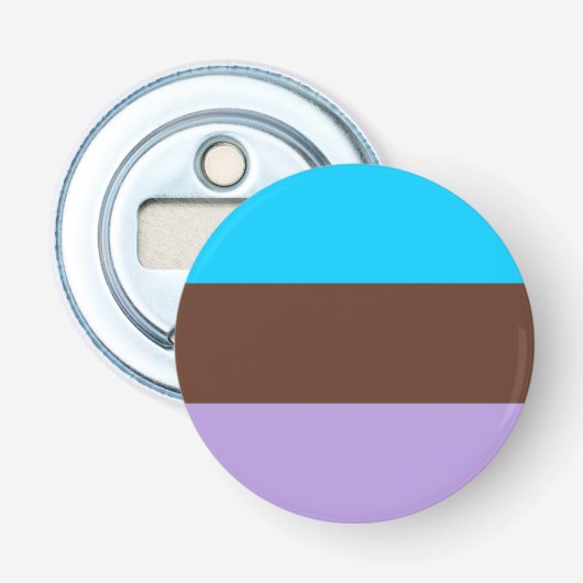Androsexuele Pride-vlag Button Flesopener (Voorkant)