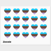 Androsexuele Pride-vlag Hart Sticker (Vel)