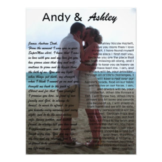Andy & Ashley, trouwpic met geloften Foto Afdruk