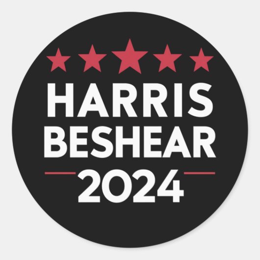 Andy Beshear 2024 Harris Beshear 202 Ronde Sticker (Voorkant)