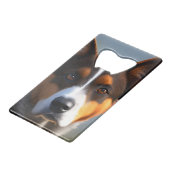 Andy de Australische blauwe heler, Creditkaart Flessenopener (Voorkant Gekanteld)