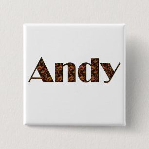 Andy Naam-Branded Gift Item Vierkante Button 5,1 Cm
