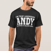 Andy Persoonlijke naam Funny Andy T-shirt (Voorkant)