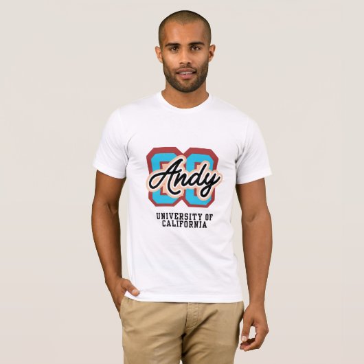 Andy Retro Varsity Embleem T-shirt (Voorkant volledig)