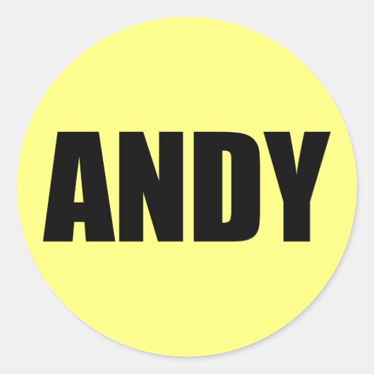 Andy Ronde Sticker (Voorkant)