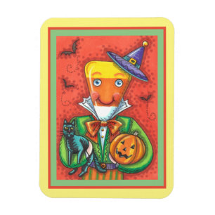 ANDY THE CANDY CORN MAN, BLACK CAT EN JACK Colorfu Magneet