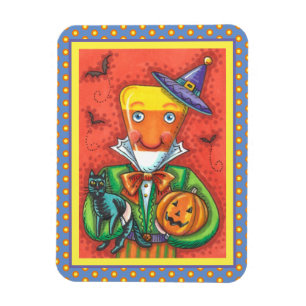 ANDY THE CANDY CORN MAN, BLACK CAT EN JACK Colorfu Magneet